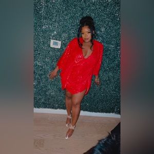 Satin Sequin Dress. Medium:U.S 6-8 Bust:36.5-39” Waist:28-30.5” Hips:38-40.5”